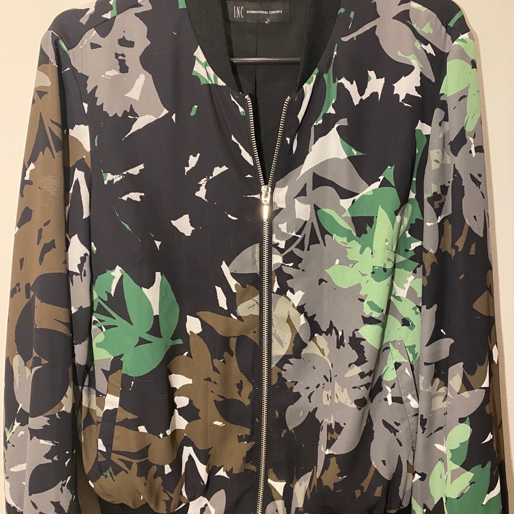 Floral Camouflage Bomber